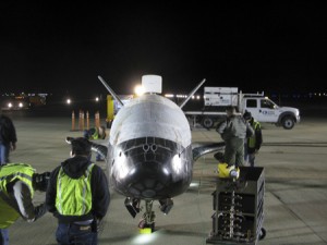 X-37B spaceplane shortly after landing