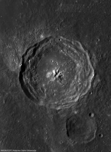 Bulialdus Crater, in the western part of Mare Nubium