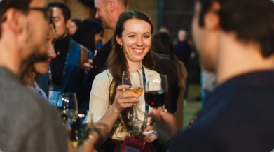 Drinks on the expo floor