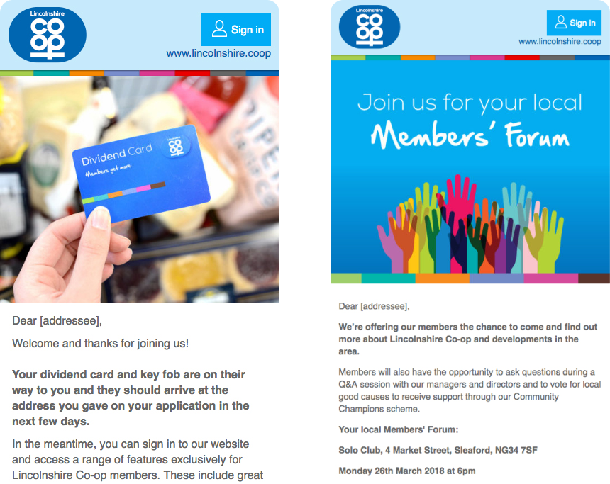 Client coop comms email screenshot