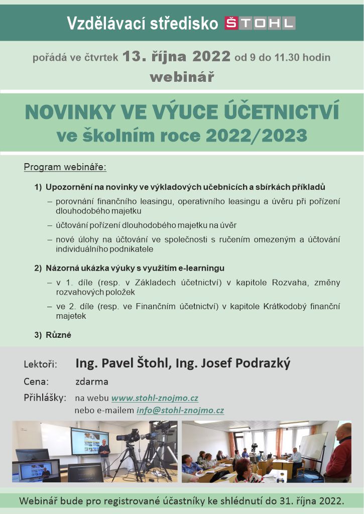 Webinář Novinky ve výuce ve školním roce 2022/ 2023