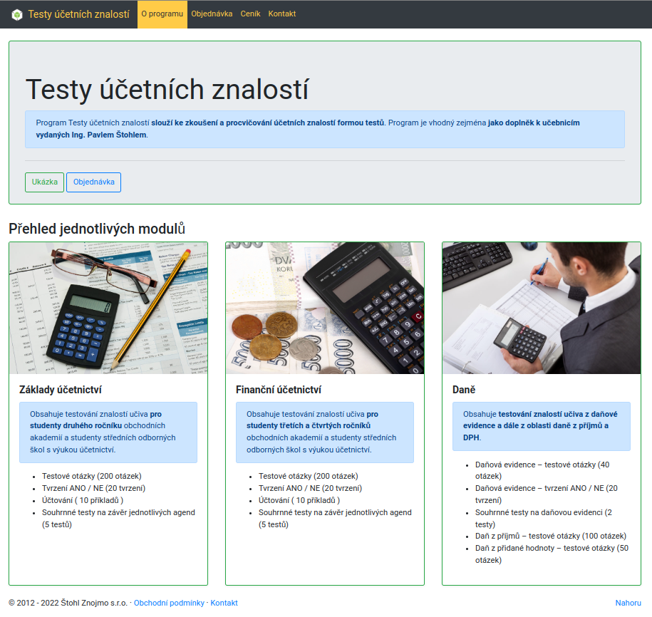 Program Testy účetních znalostí