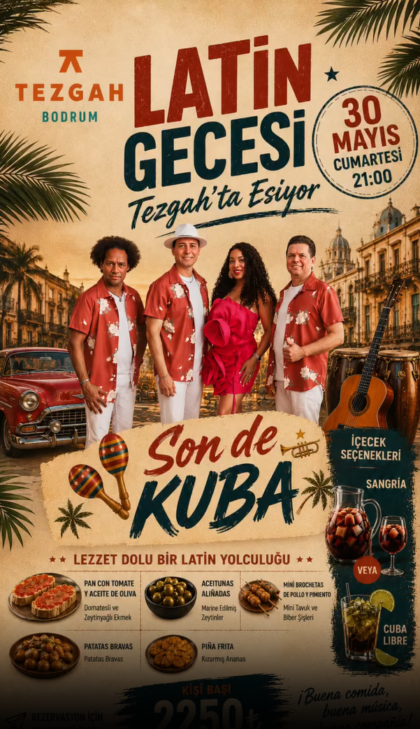 Son de Kuba Tezgah Bodrum de latin gecesi