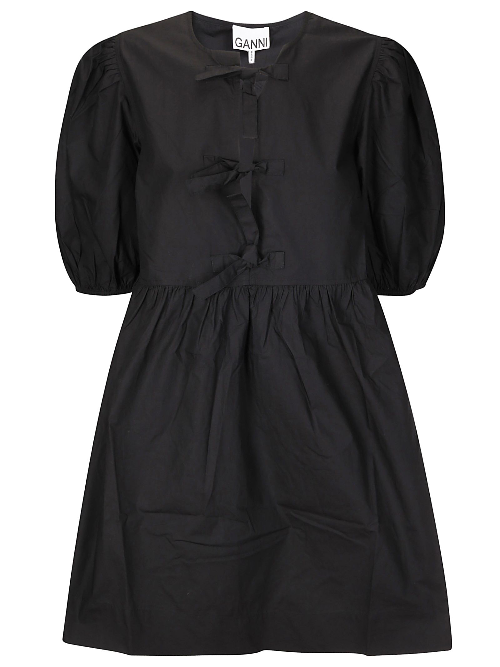 Abito Poplin Tie String Cotton Poplin Tie String Mini Dress