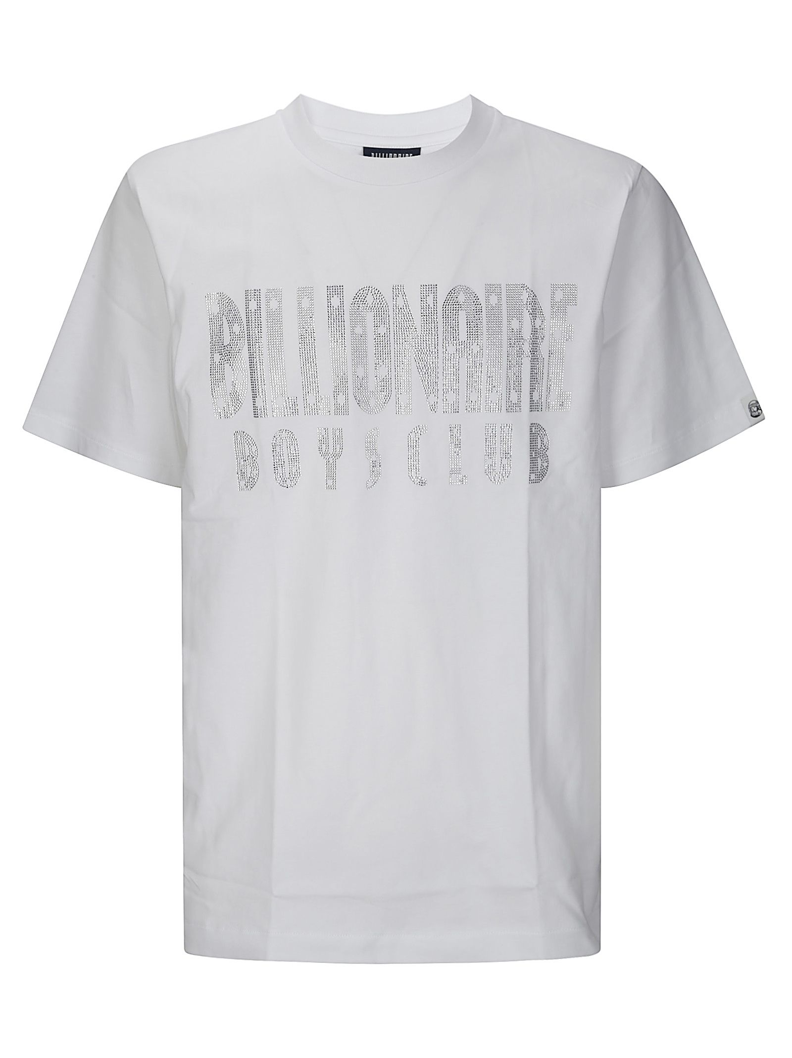 Gerades Logo-T-Shirt mit Strasssteinen