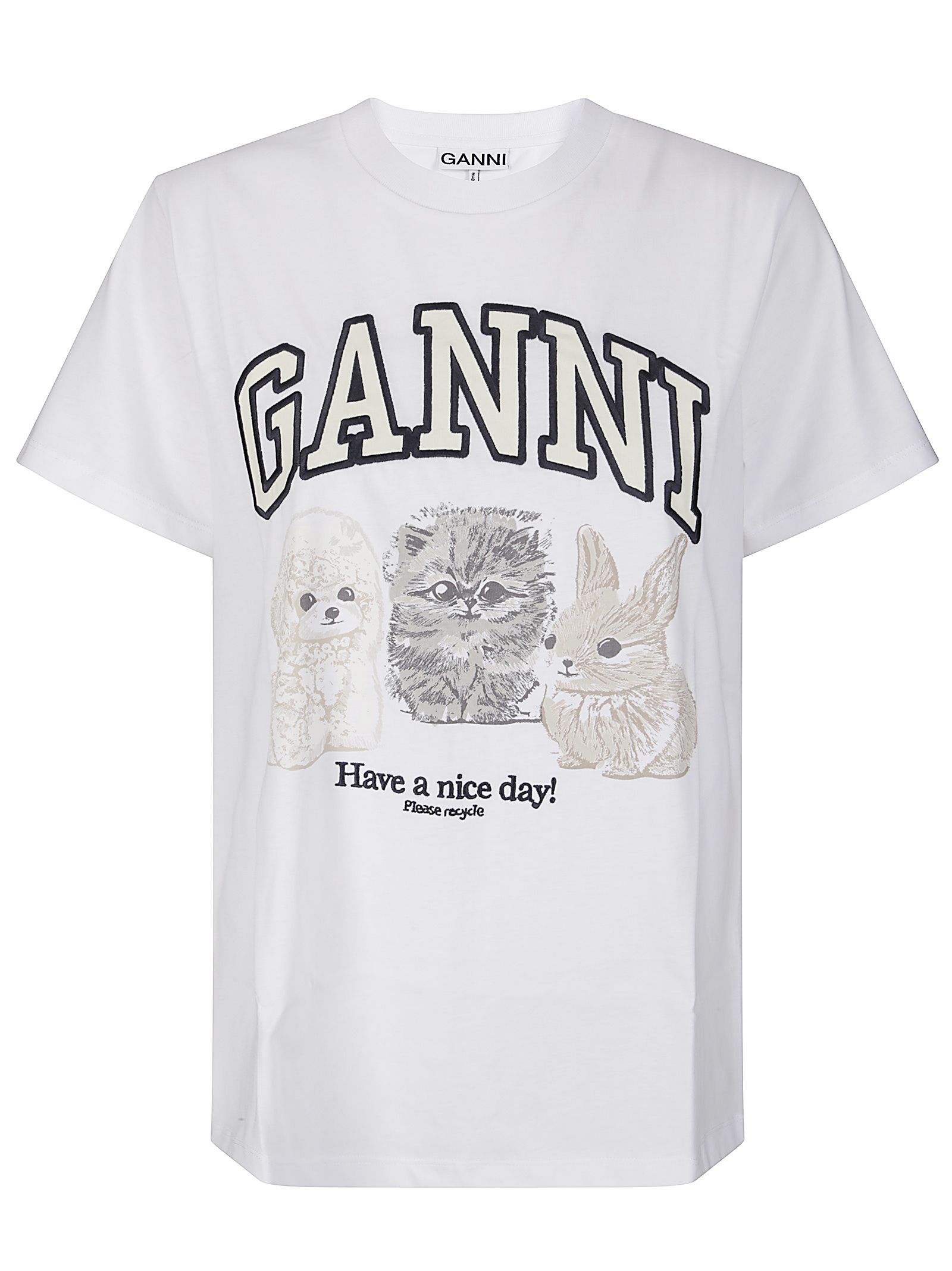 T-shirt basique en jersey de coton à imprimé animaux