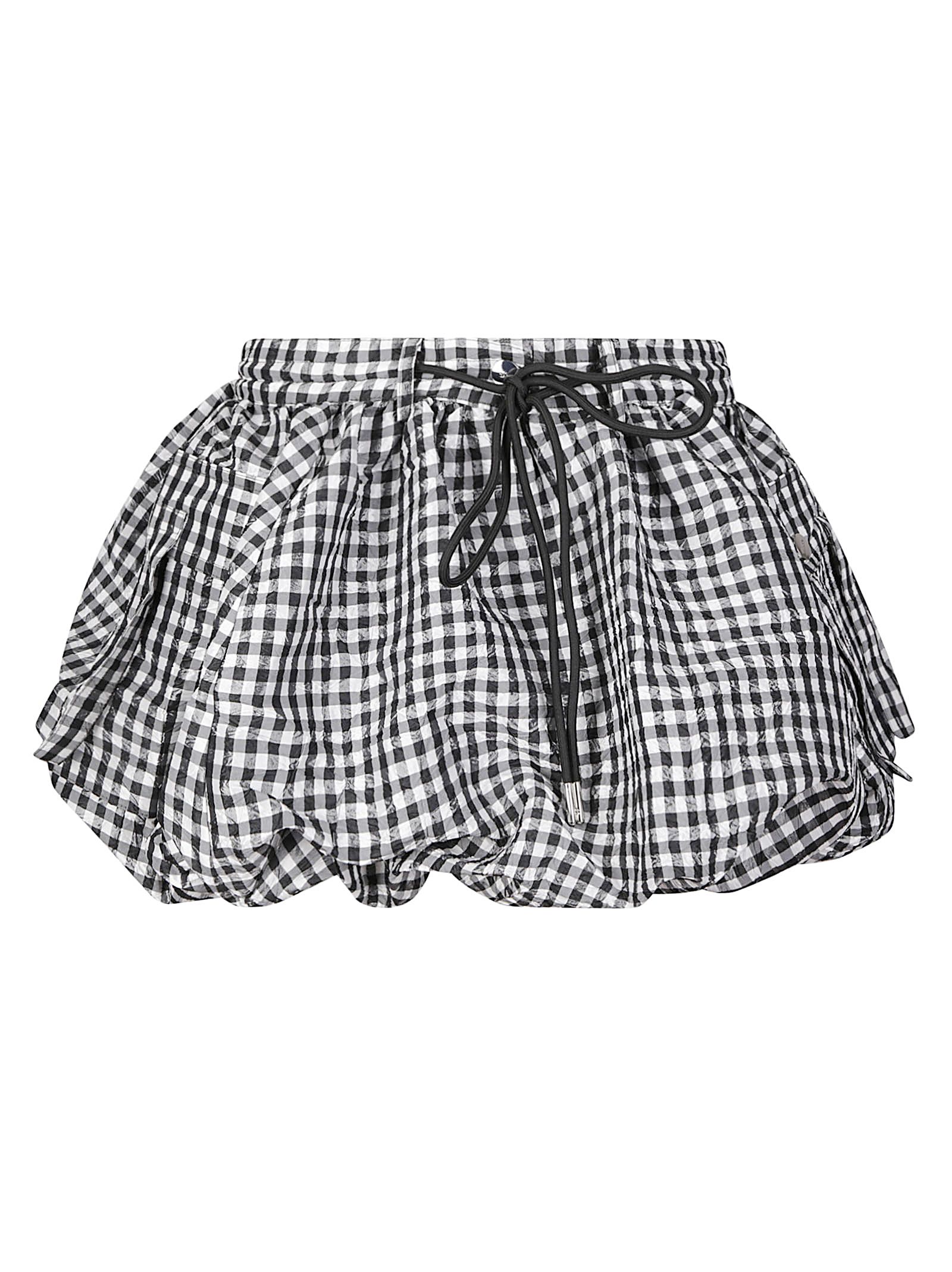 Crinkled Taffeta Check Mini Bubble Skirt Crinkled Taffeta Check Mini Bubble Skirt