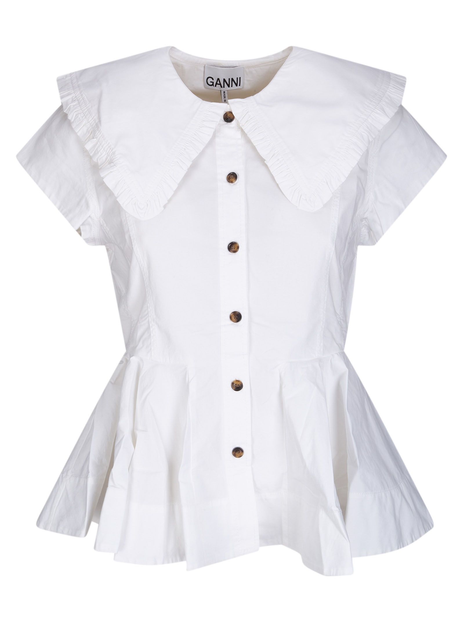 Camicia manica corta Stretch Cotton Peter Pan Collar Shirt