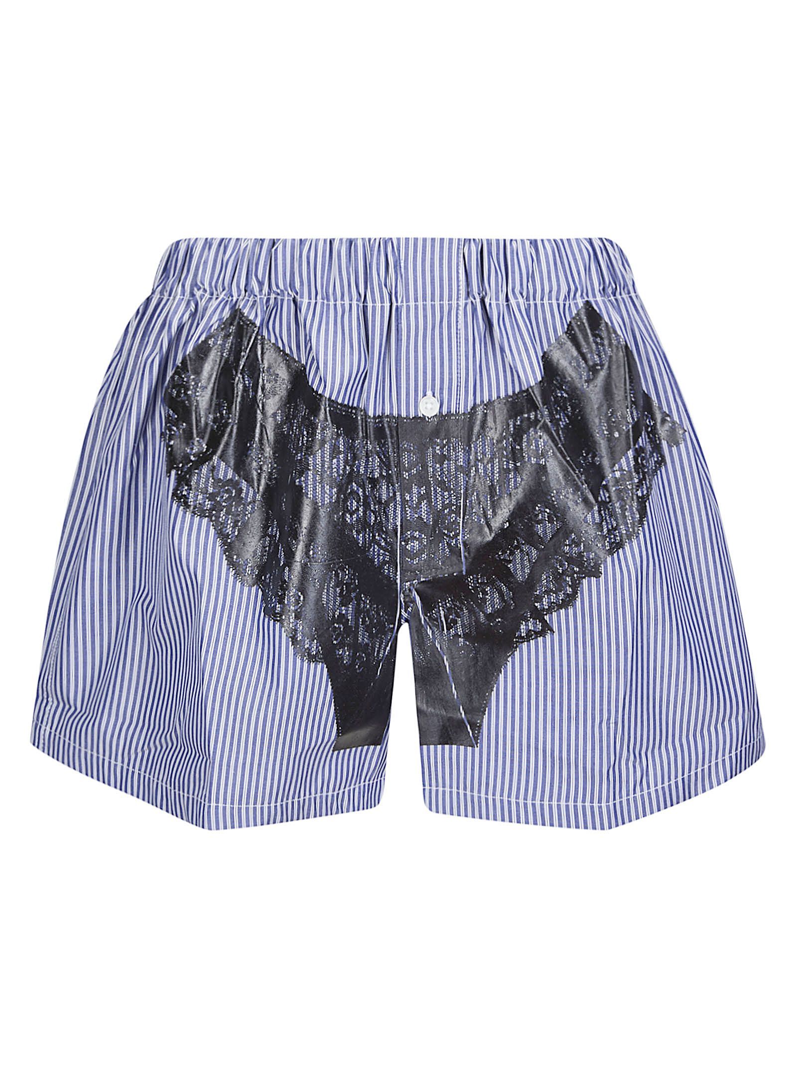 Women Striped Trompe L'oeil Boxer Shorts Woven Women Striped Trompe L'oeil Boxer Shorts Woven