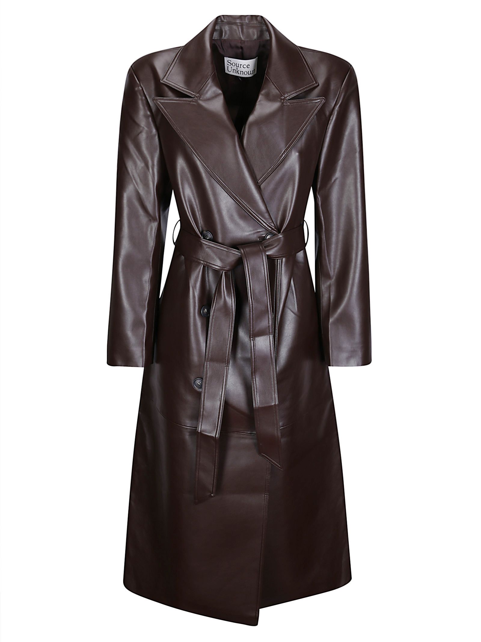 Cappotto Briella Faux Leather Briella Faux Leather Trench Coat Burgundy