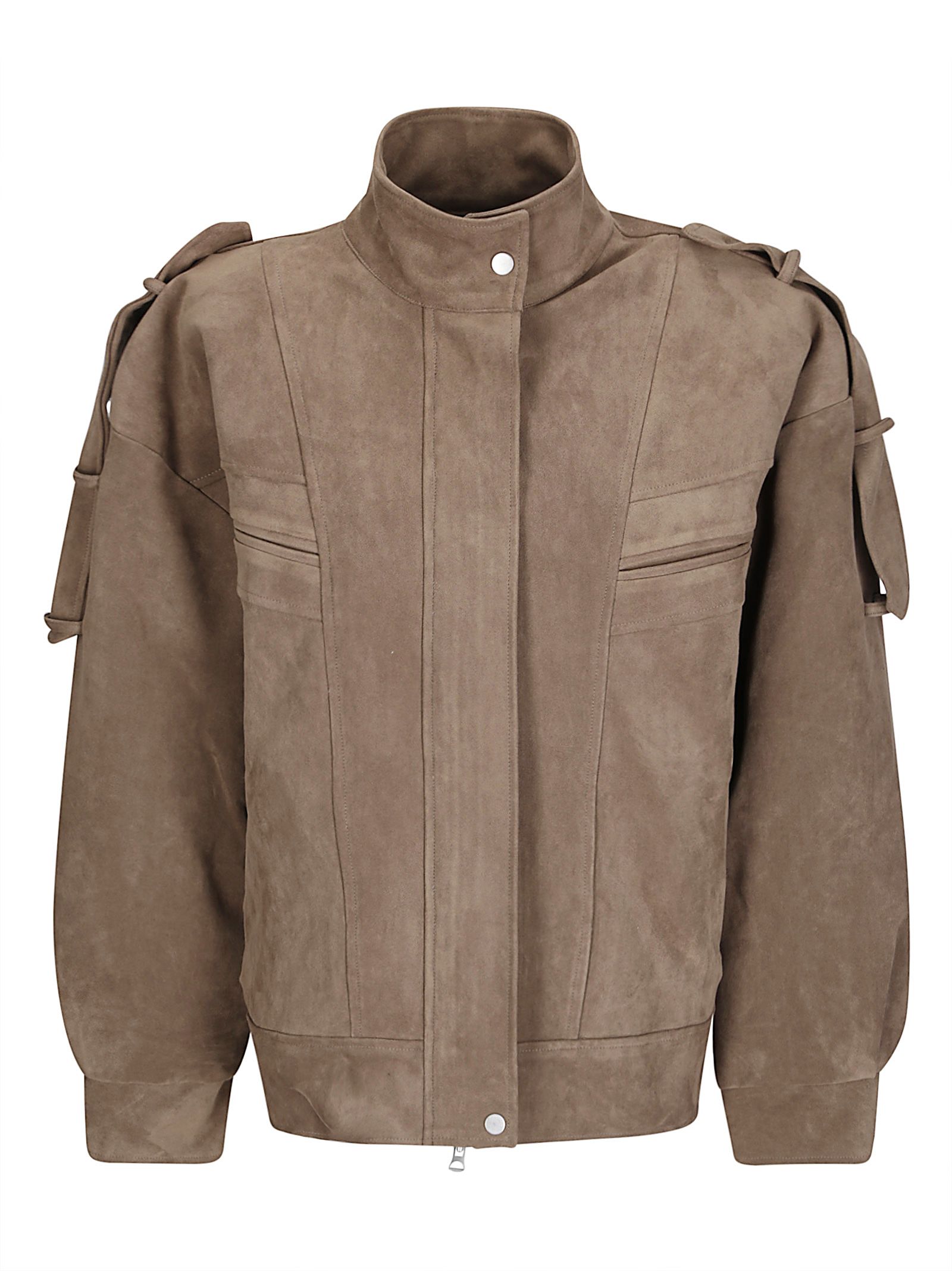 Giacca Tova Faux Suede Bomber Tova Faux Suede Bomber Jacket Khaki