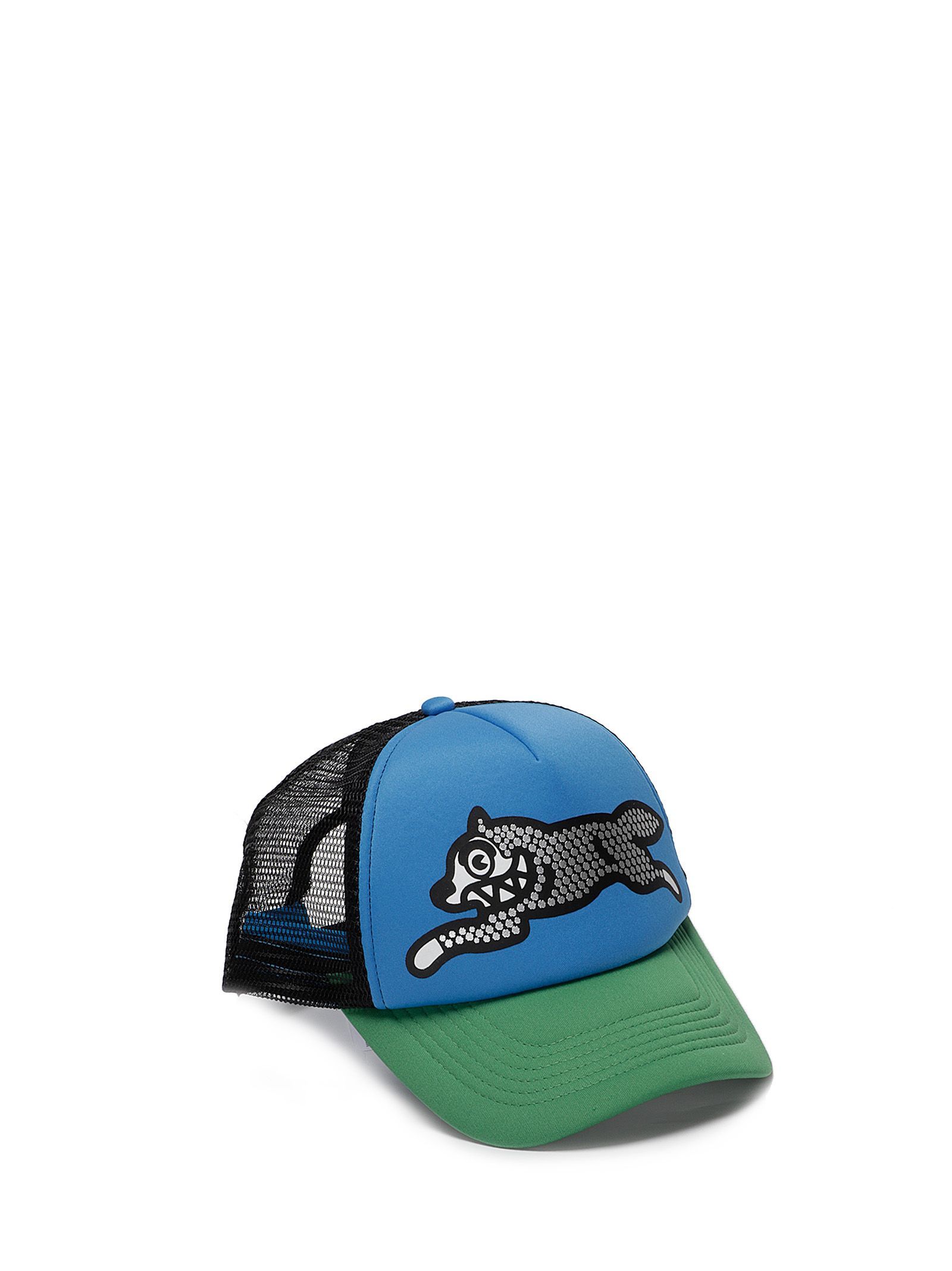 Casquette de camionneur à paillettes avec un chien qui court
