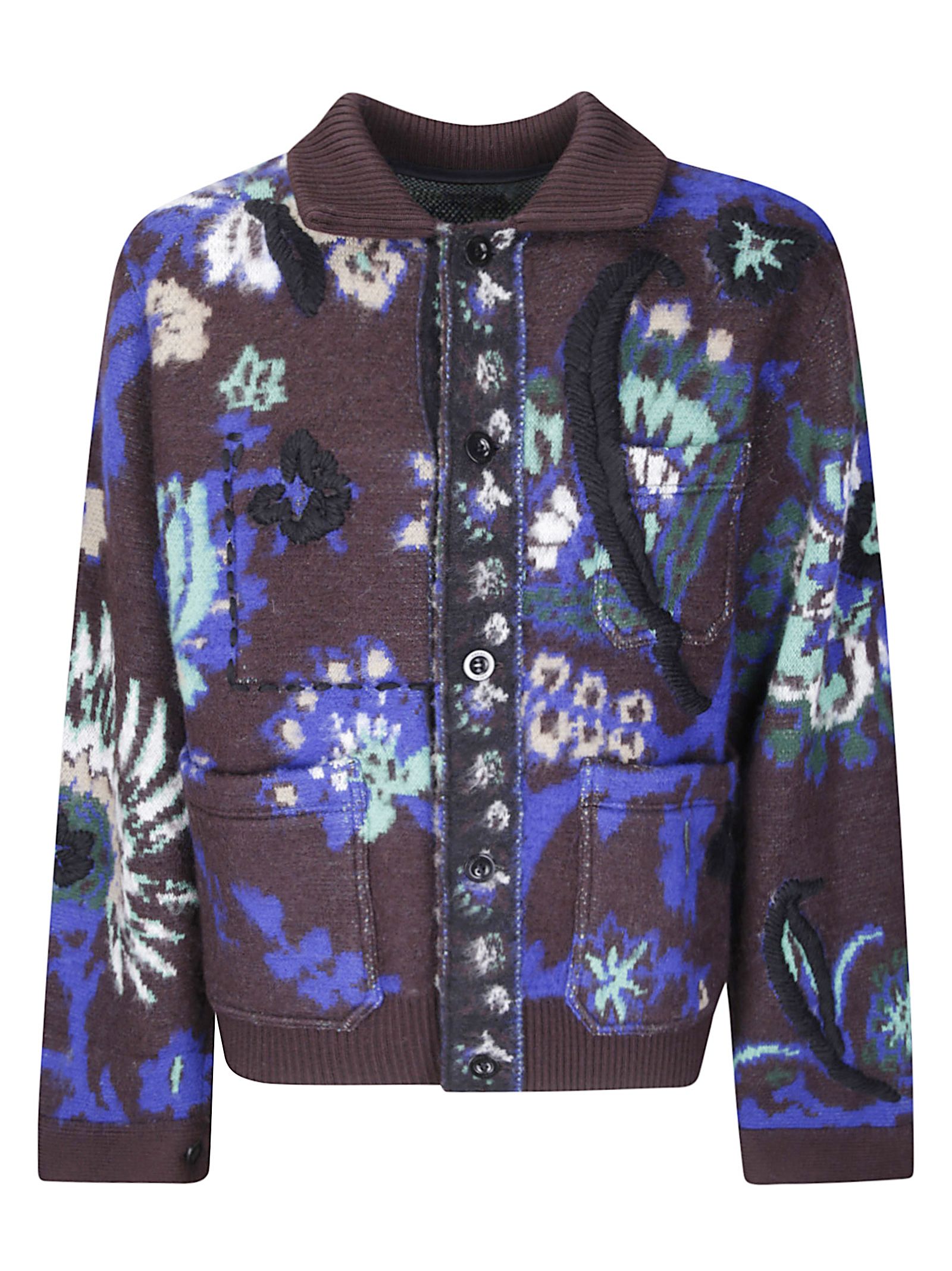 Floral Jacquard Knit Blouson Floral Jacquard Knit Blouson
