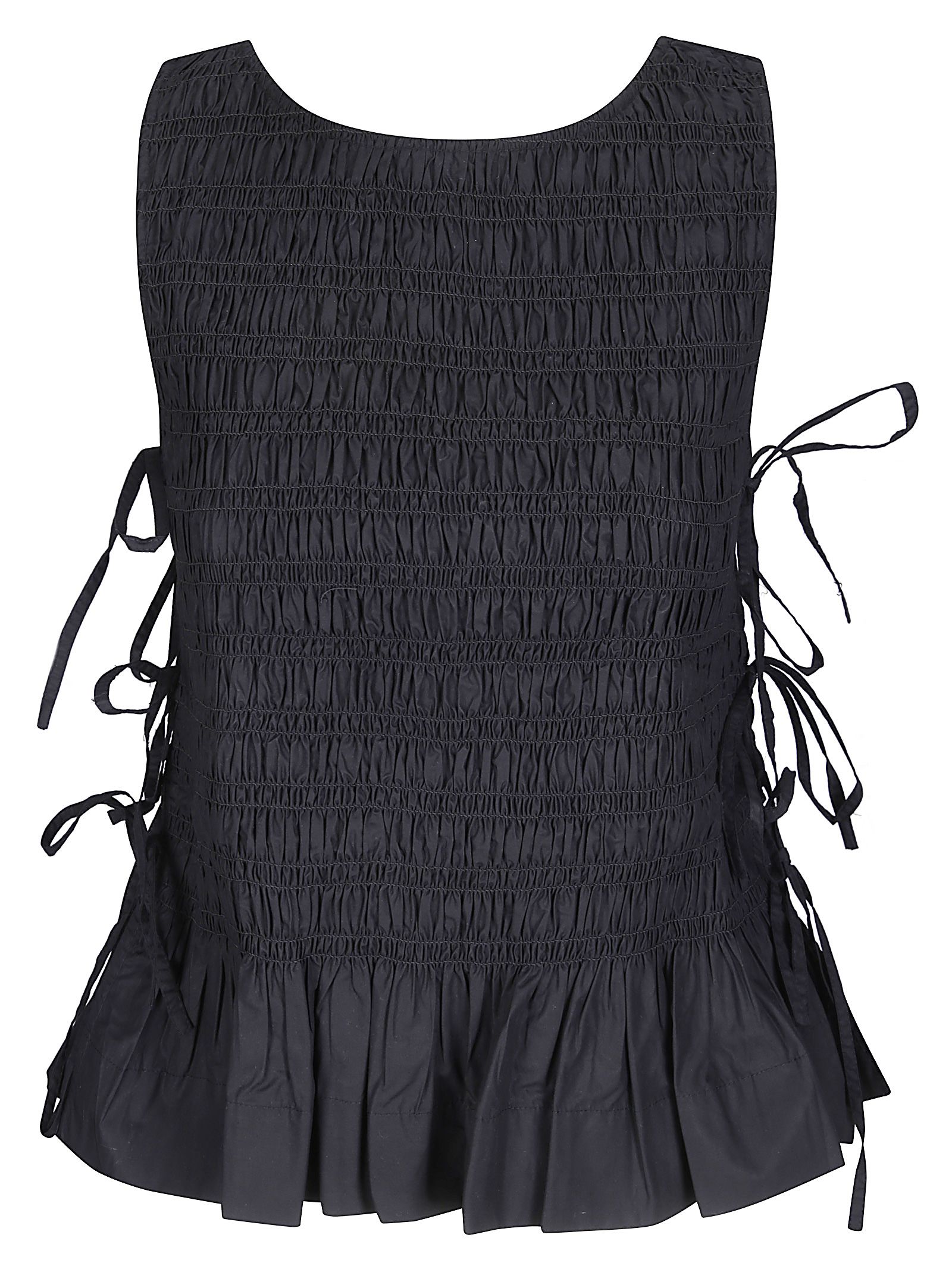 Top Potton Poplin Smock Tie String Cotton Poplin Smock Tie String Top
