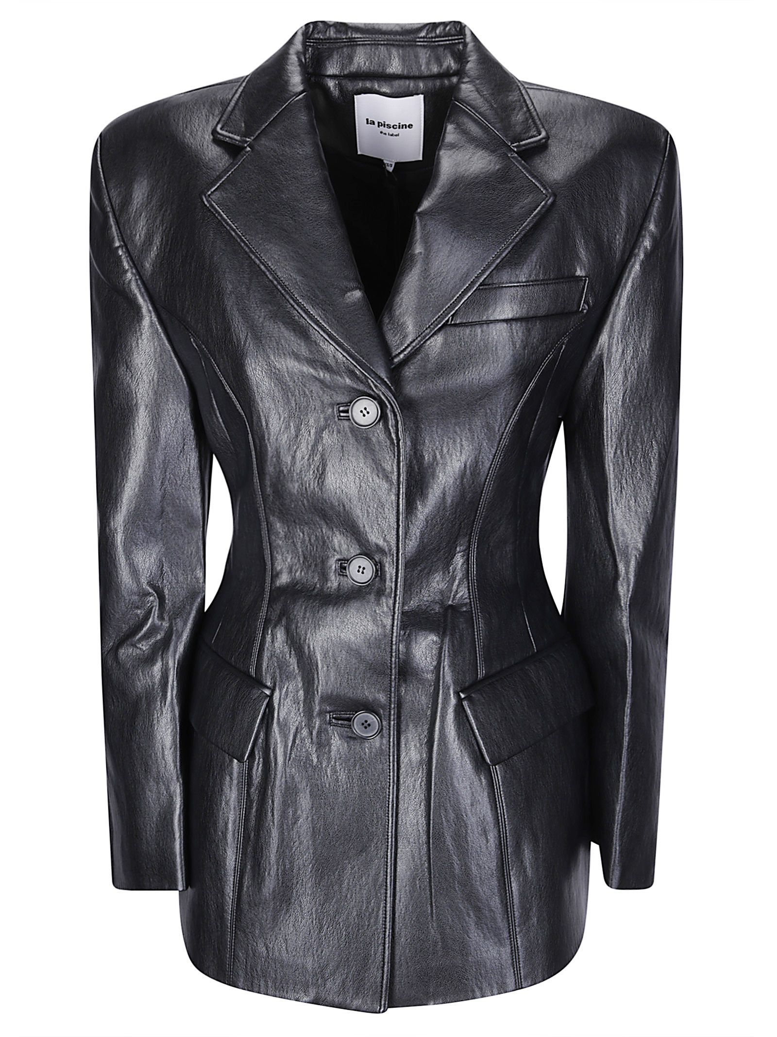 Faux-Leather Blazer