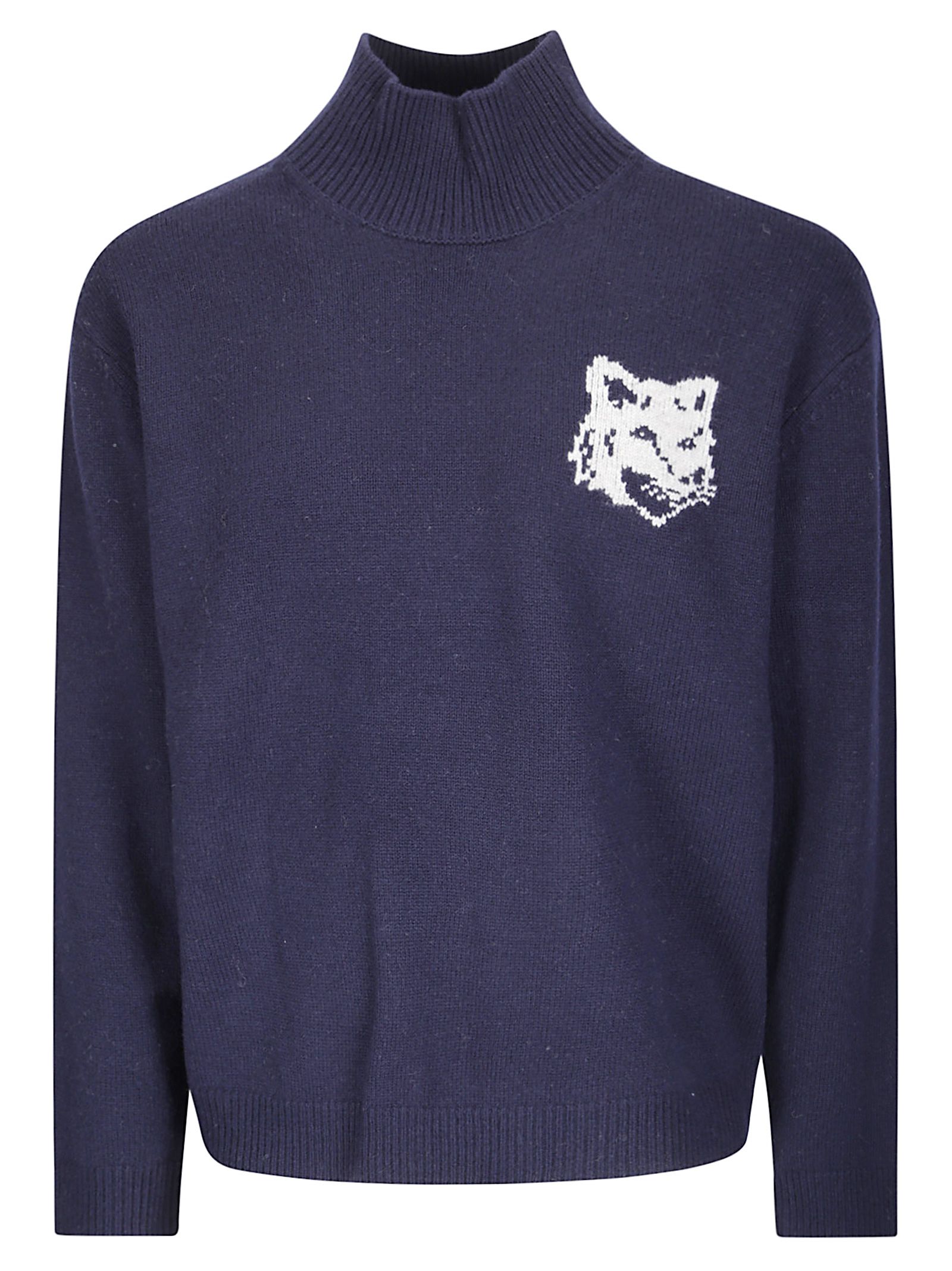 Fox Head Intarsia Merino High Neck Jumper Fox Head Intarsia Merino High Neck Jumper