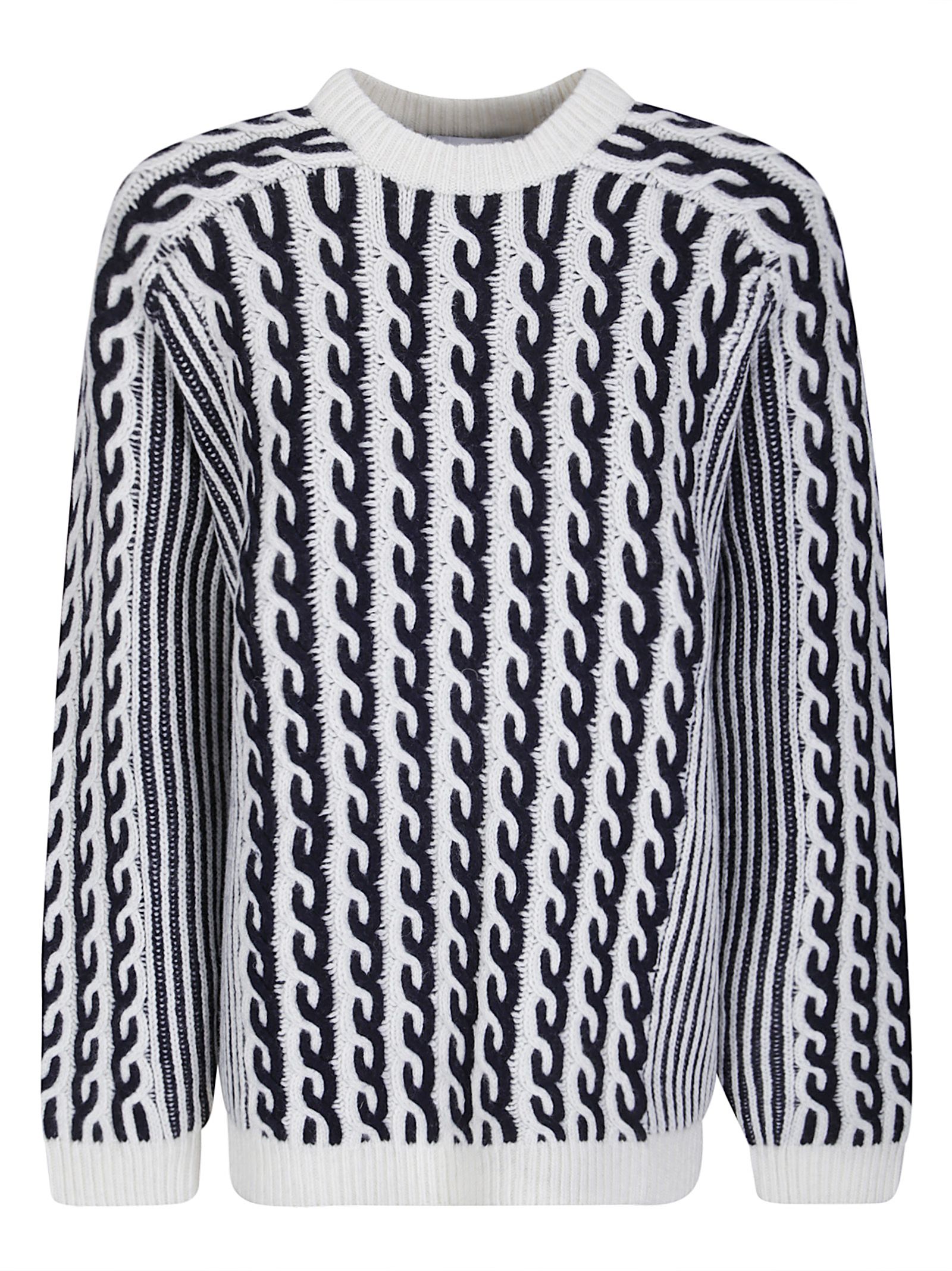 Maglione Bi-Color Bi-Color Cable Lambswool Jumper