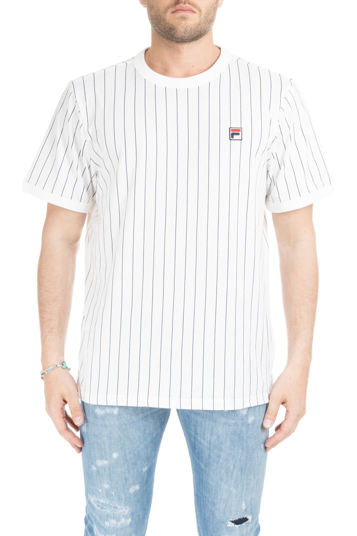 WHITE GUILO STRIPE T-SHIRT