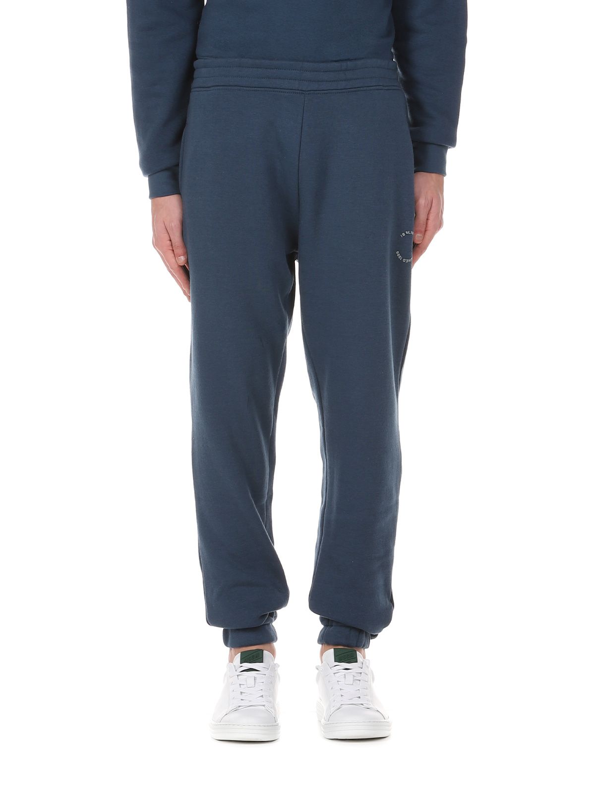 BLUE SUIT PANTS WITH FRONT LOGO