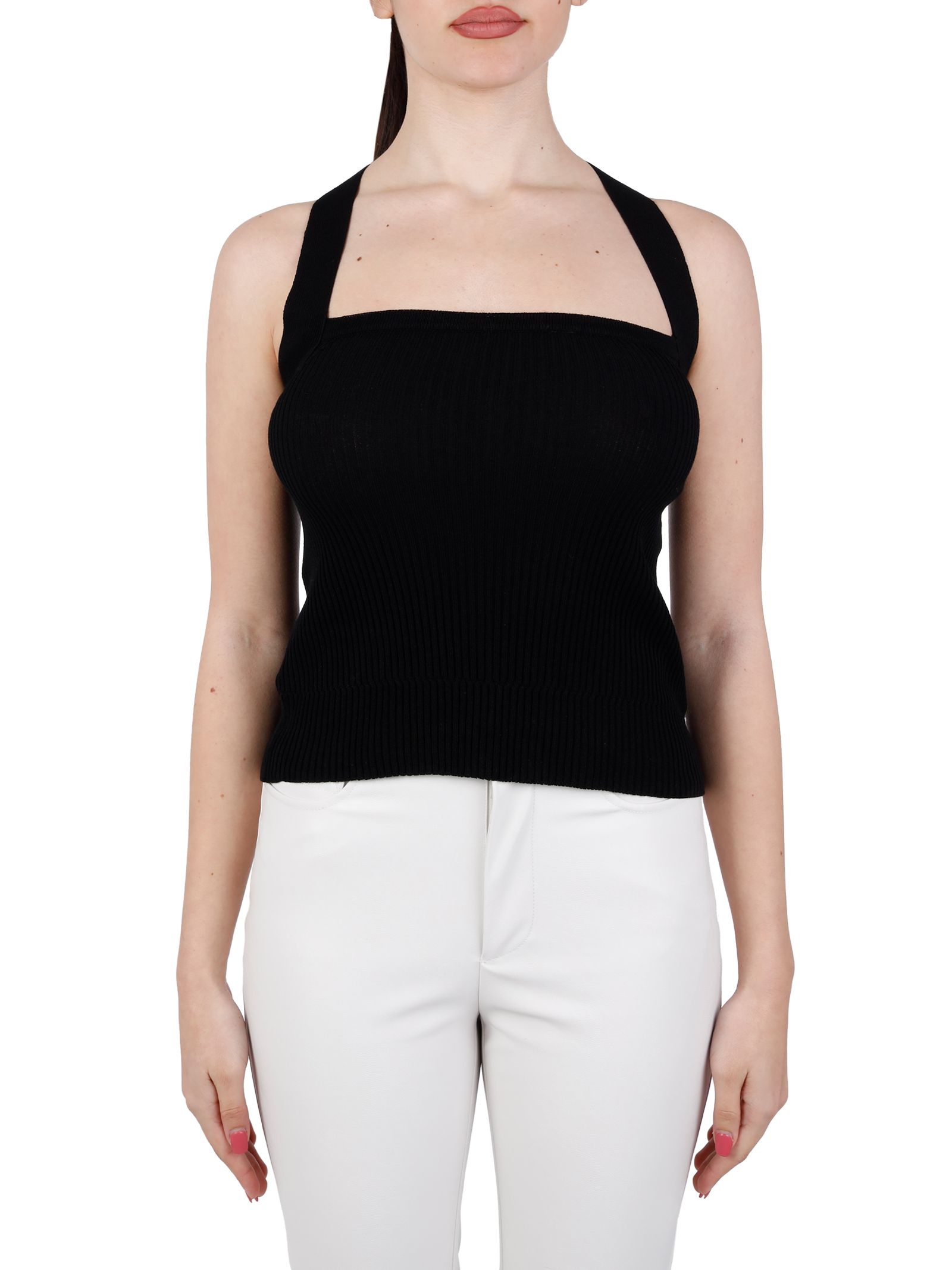 FINISH TOP IN BLACK CREPE