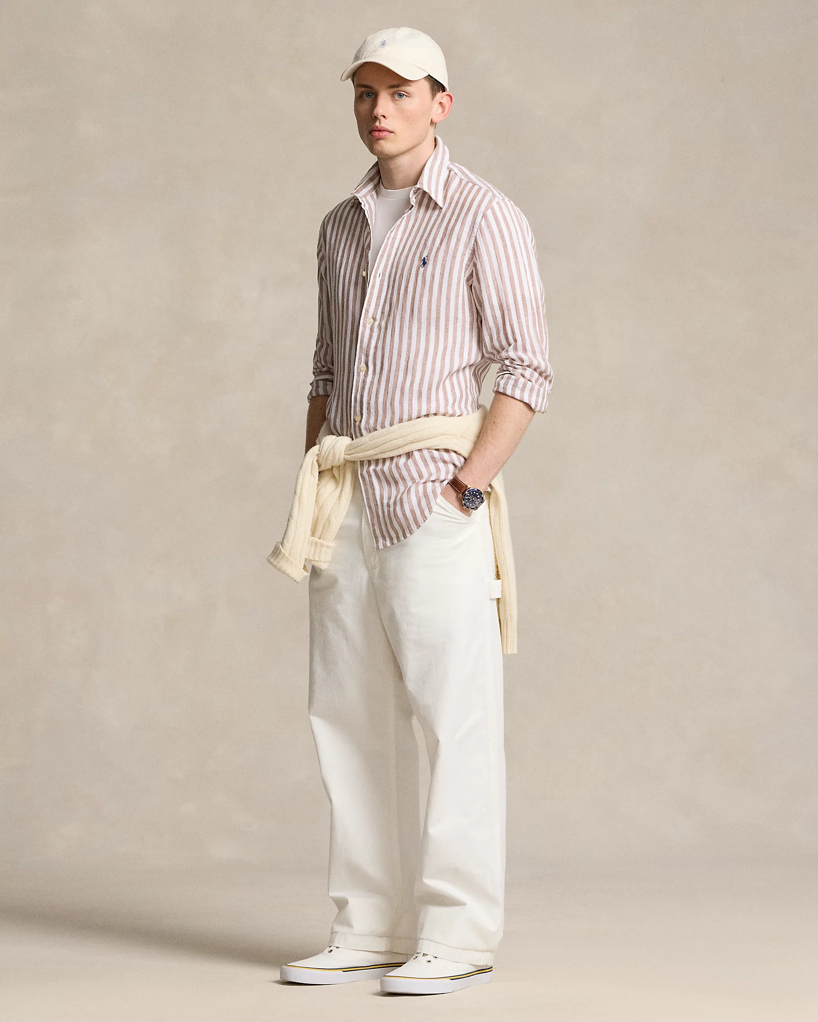 Striped Shirt Camicia Ralph Lauren In Lino Trousers Polo Ralph