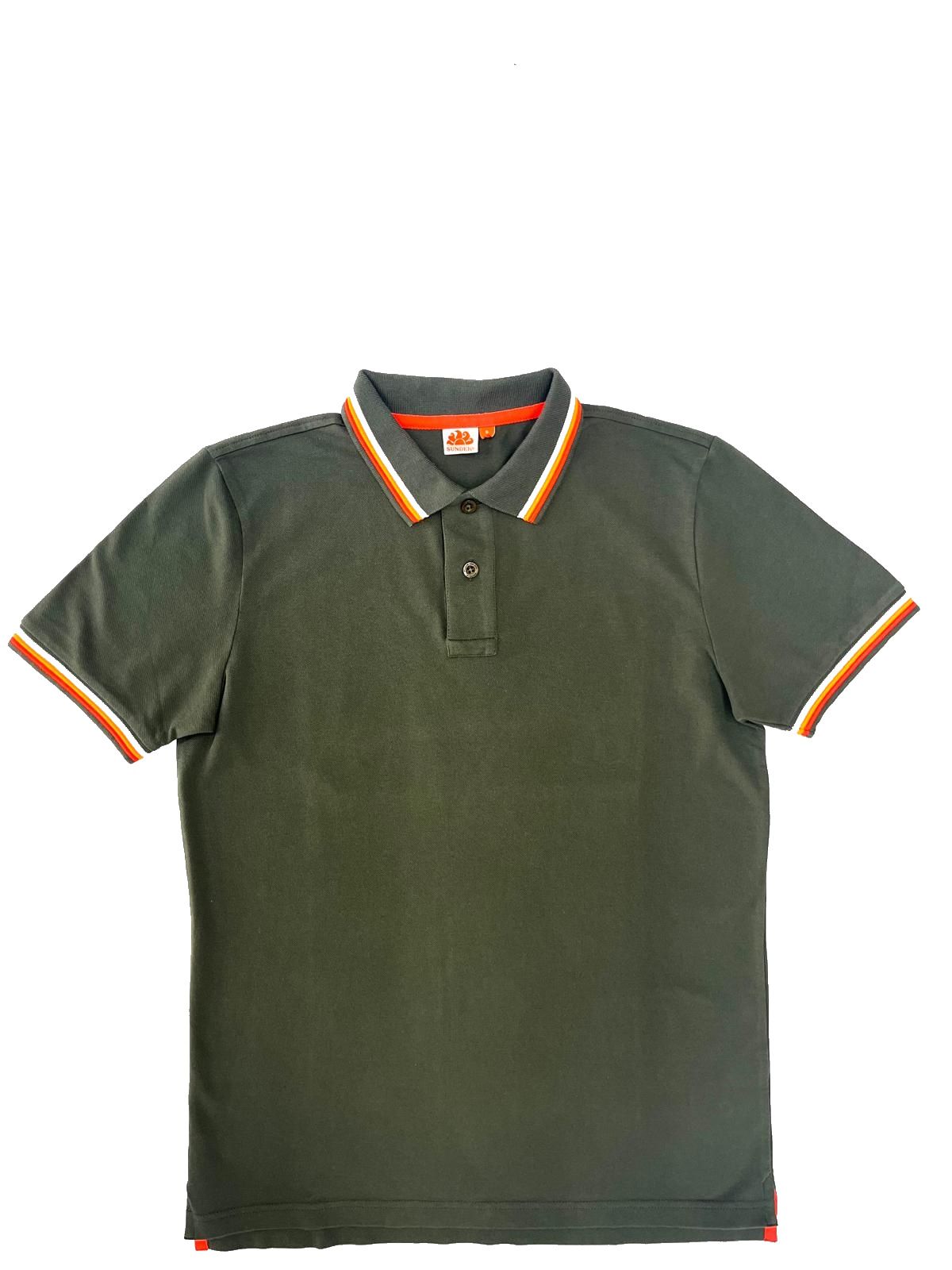 GREEN COTTON POLO SHIRT