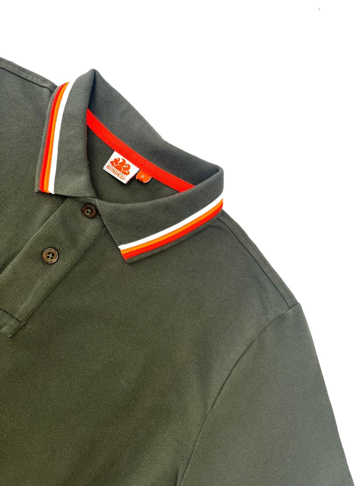 GREEN COTTON POLO SHIRT