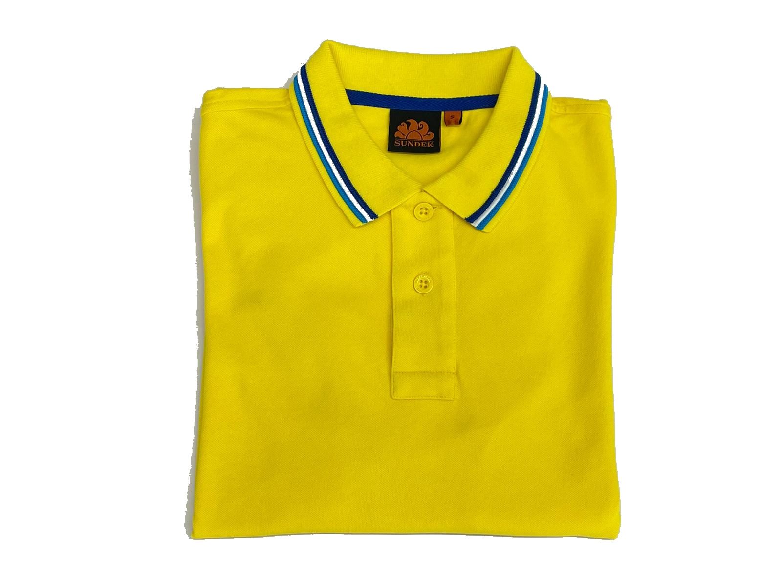 POLO GIALLA IN COTONE CON RIGHE