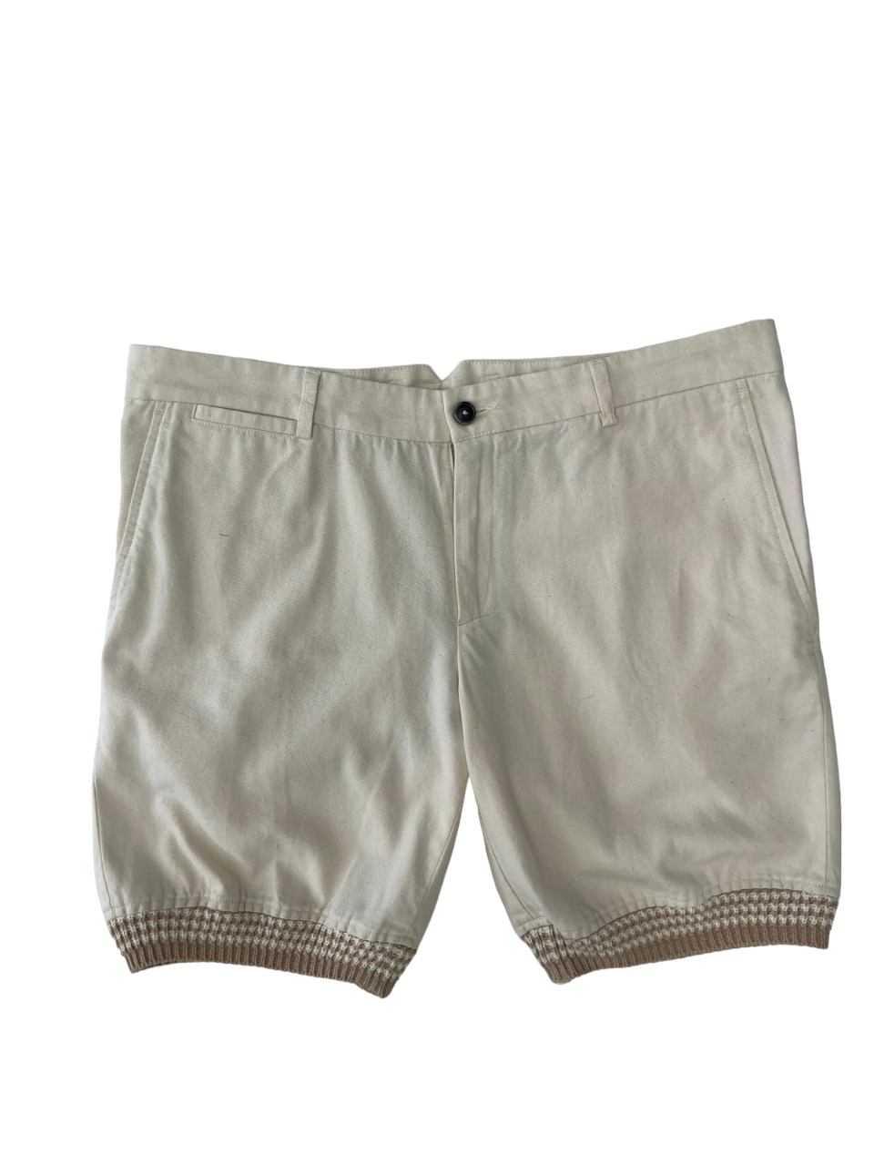 CREAM COTTON BERMUDA SHORTS