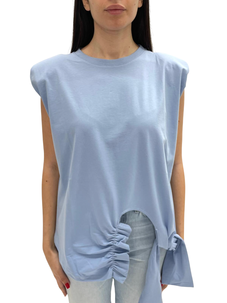 LIGHT BLUE COTTON T-SHIRT