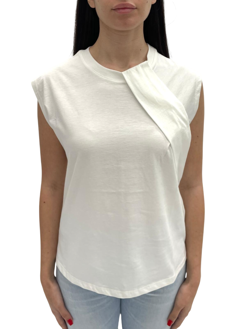 WHITE COTTON T-SHIRT