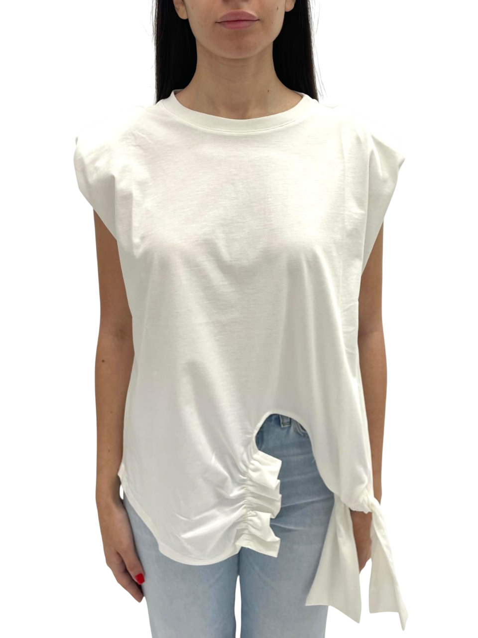 WHITE COTTON T-SHIRT