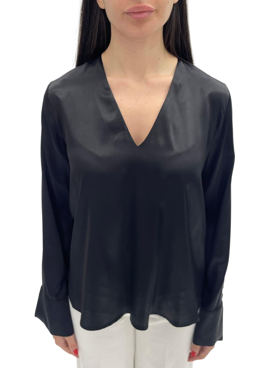 BLACK SILK BLOUSE