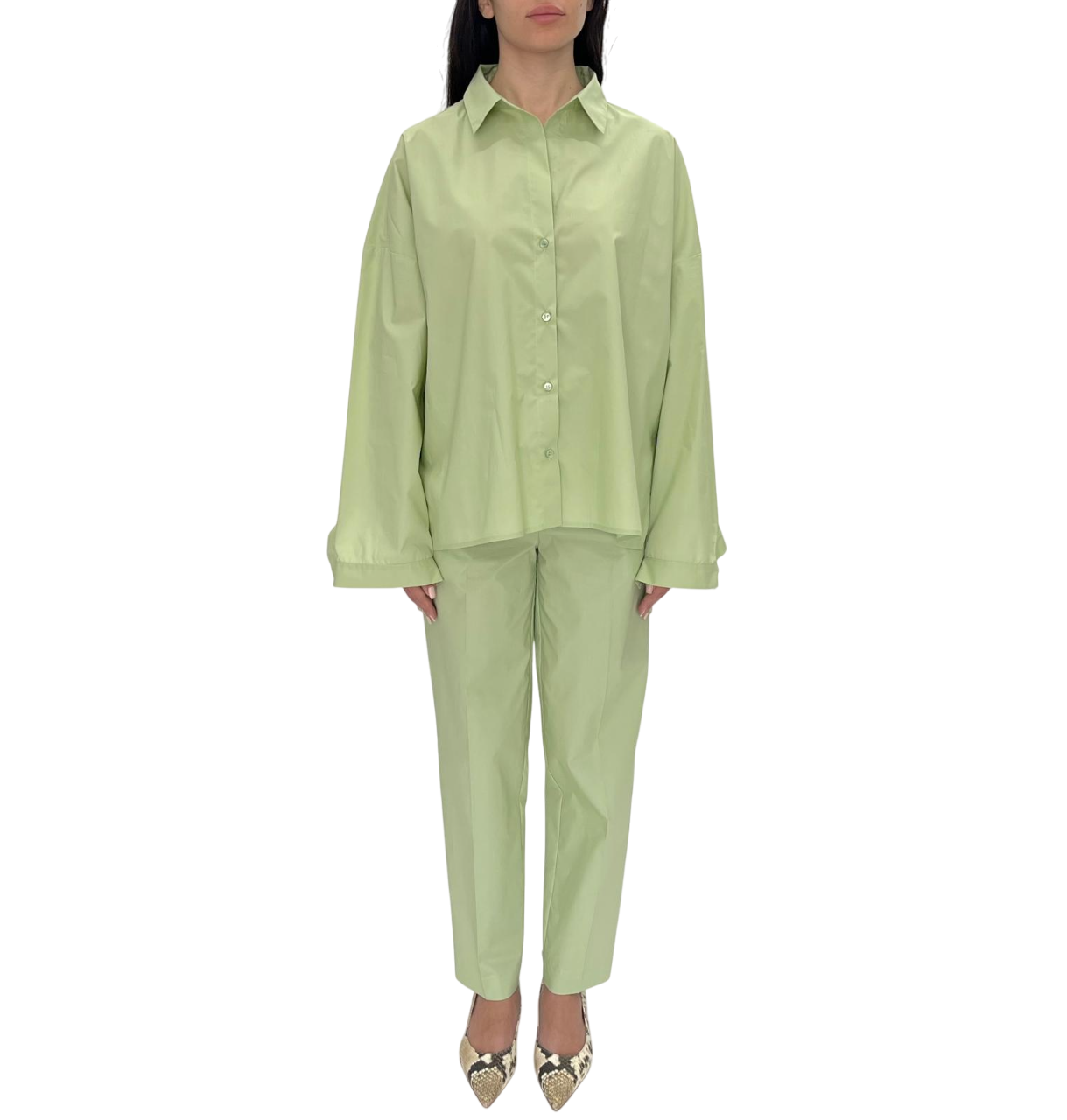 GREEN COTTON TROUSERS