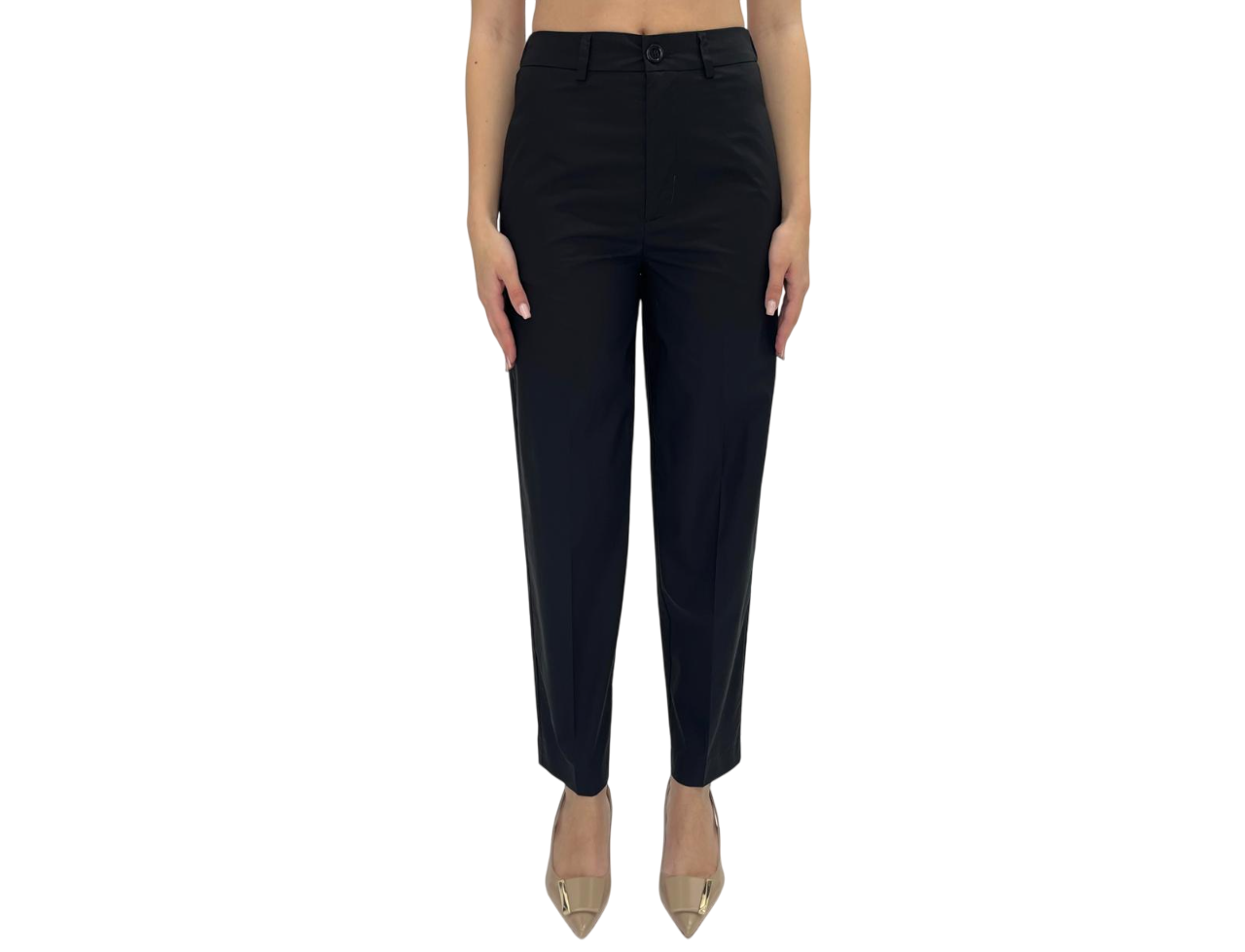 BLACK COTTON TROUSERS