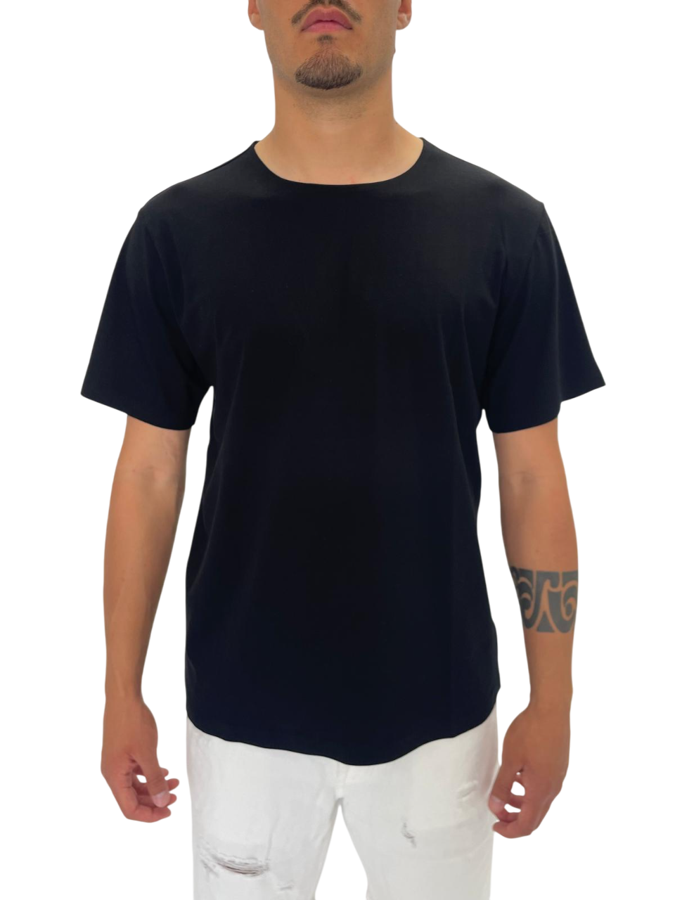 BLACK COTTON T-SHIRT