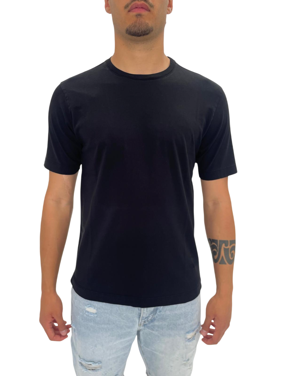 BLACK COTTON T-SHIRT
