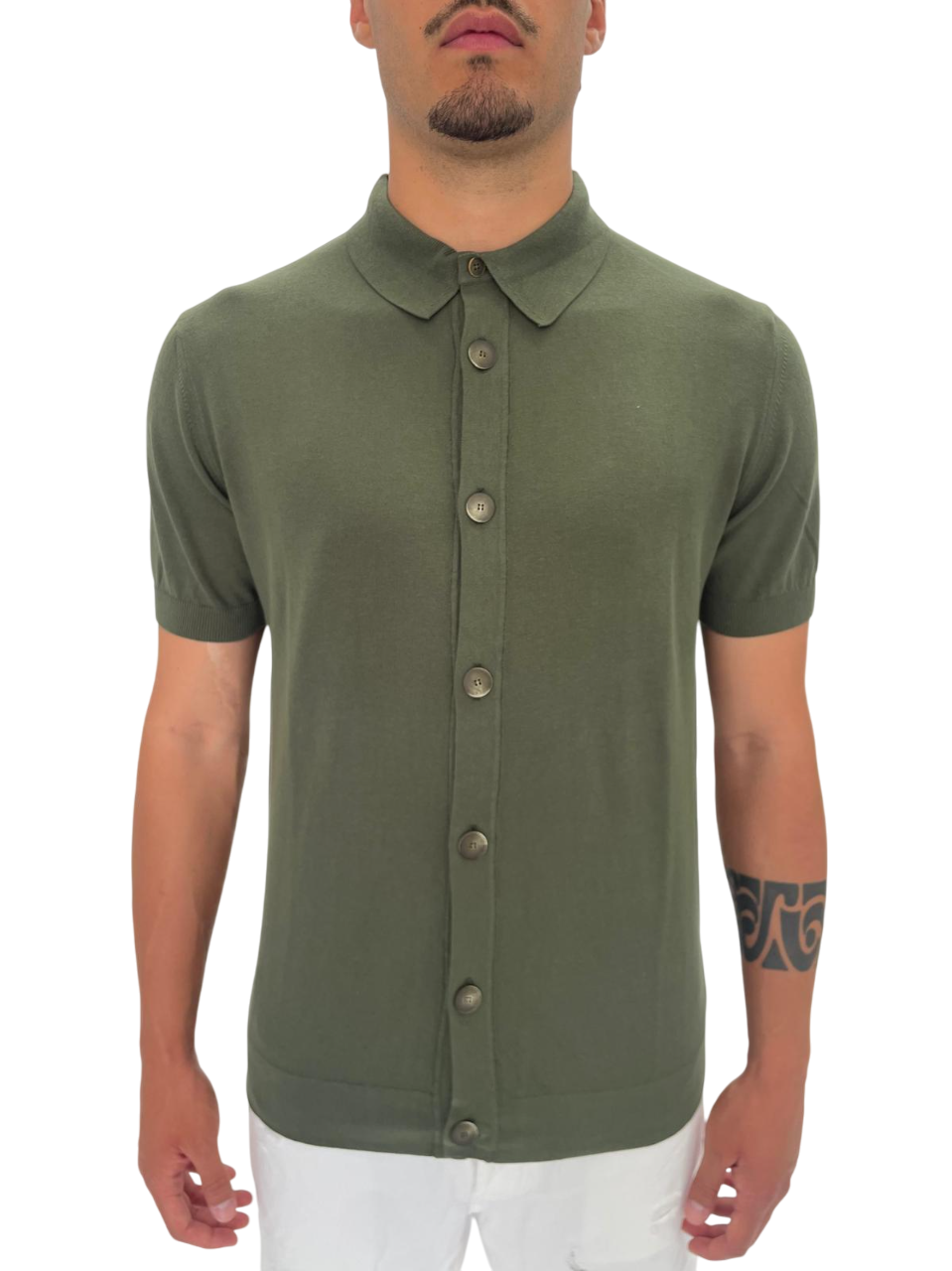 GREEN COTTON CARDIGAN