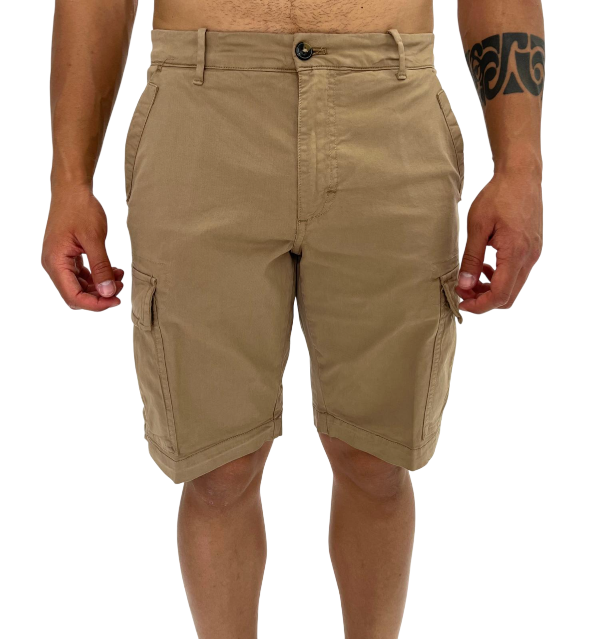 CAMEL COTTON BERMUDA SHORTS