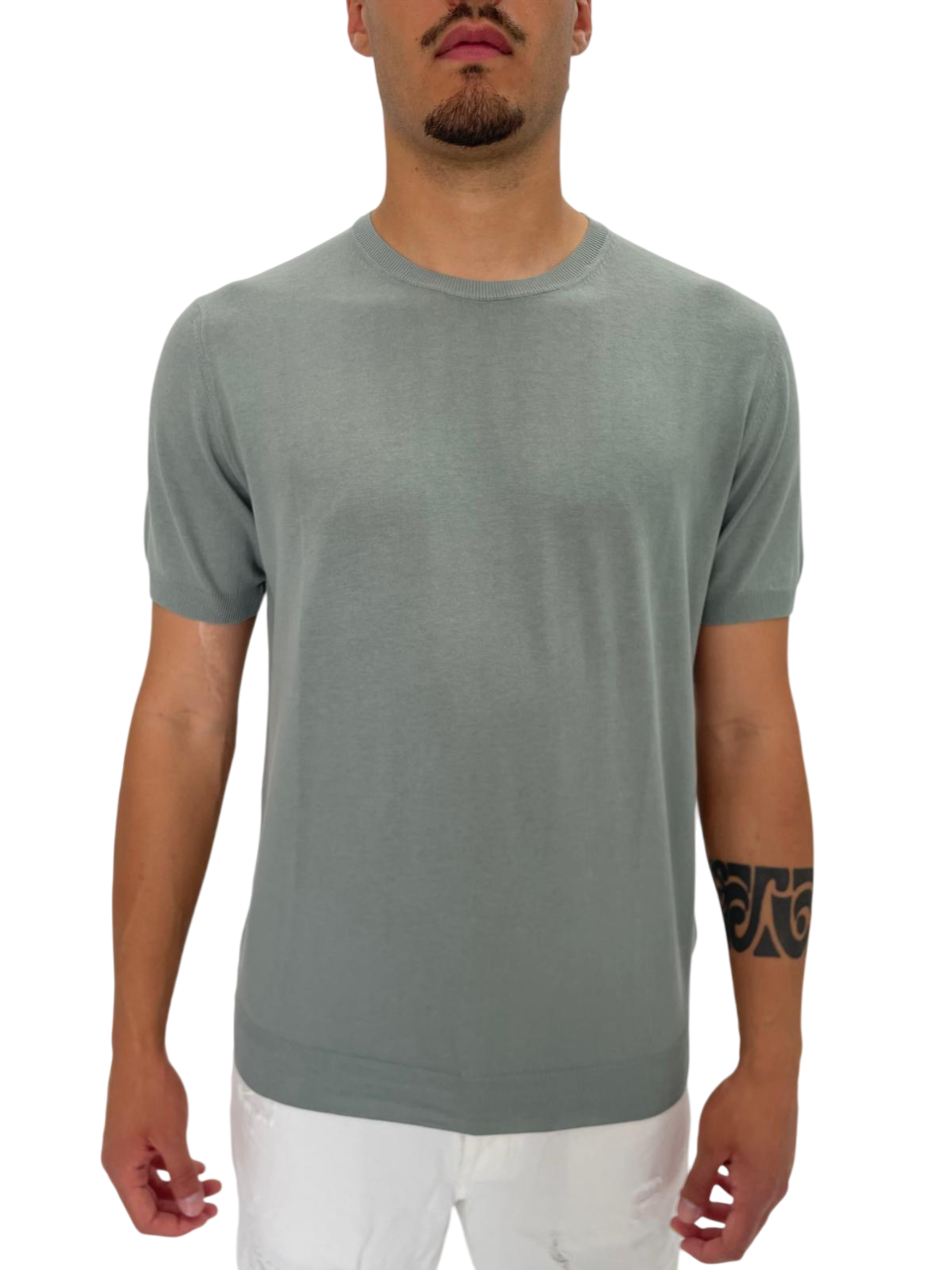 GREEN COTTON SWEATER