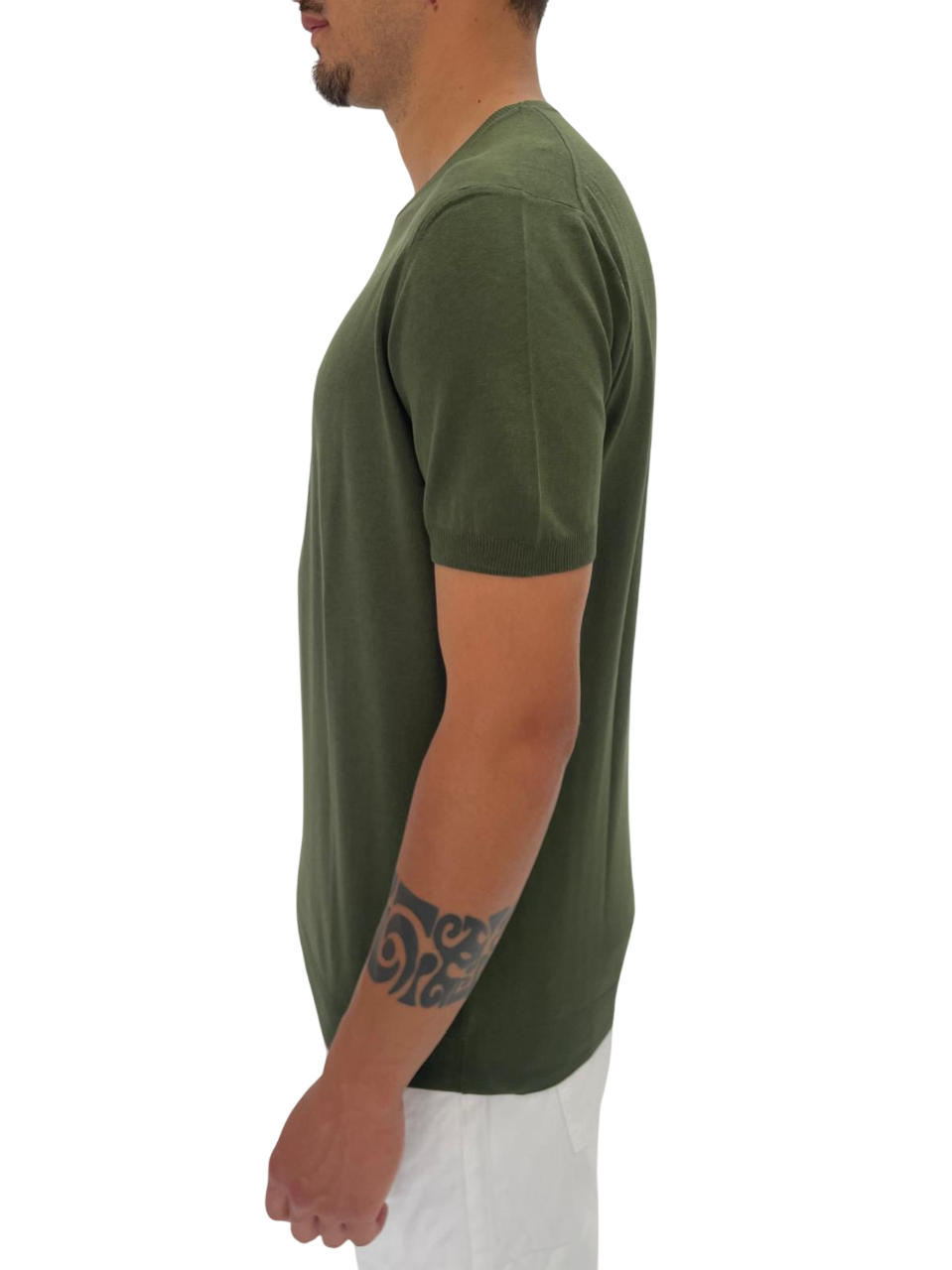 GREEN COTTON SWEATER