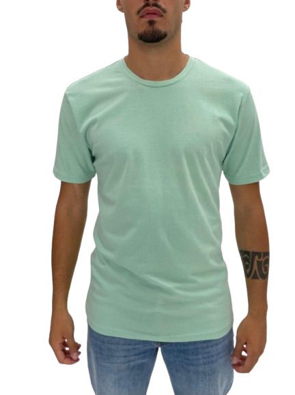 T-SHIRT VERDE ACQUA IN COTONE