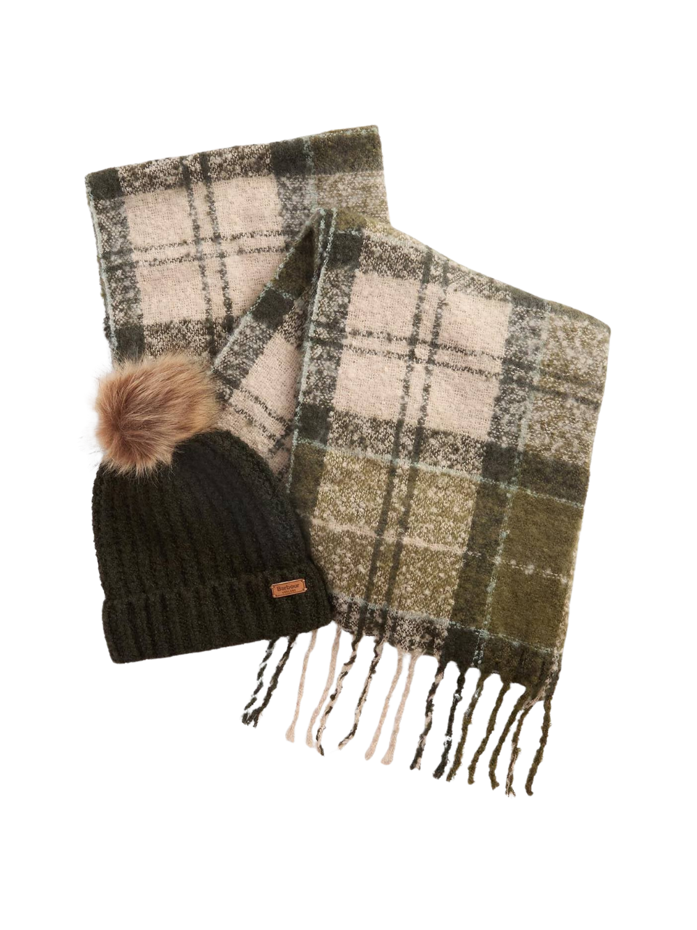 Set Barbour berretto e sciarpa tartan Saltburn