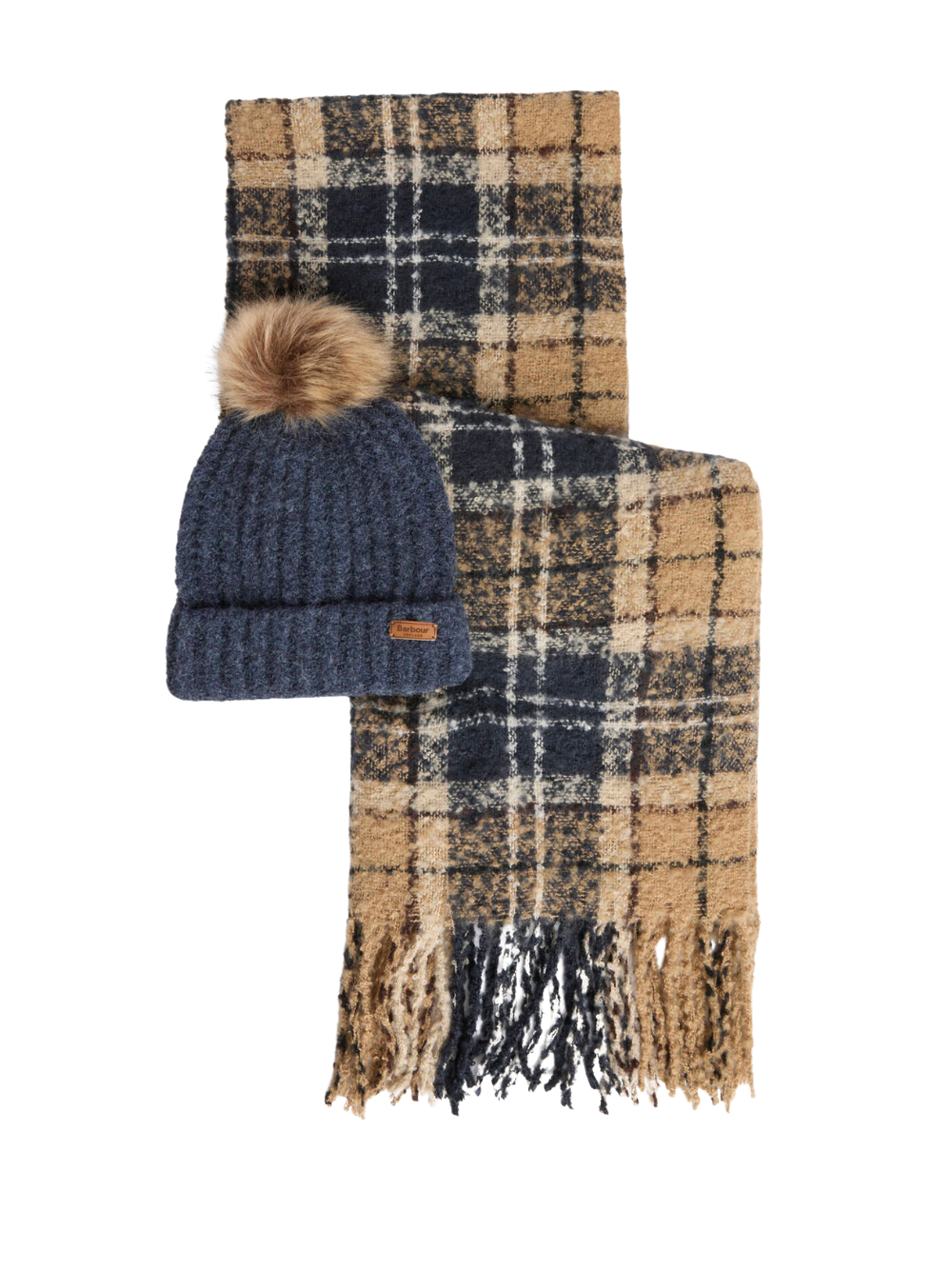 Set Barbour berretto e sciarpa tartan Saltburn