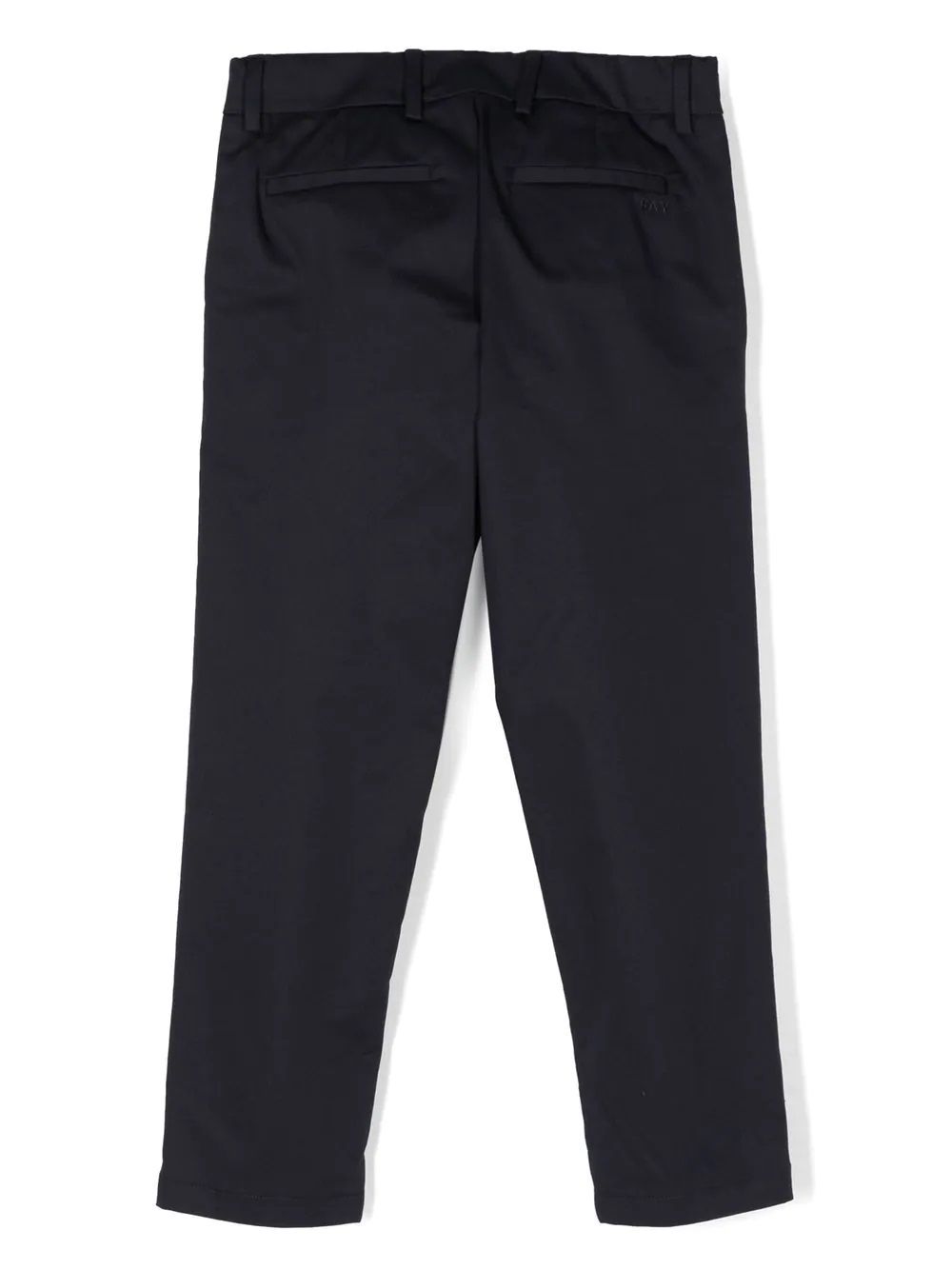 Fay Kids Trousers  Upgrade your little boy's wardrobe with Fay Kids Trousers in Midnight Blue. Made with 97% cotton, these straight leg pants are perfect for any occasion. Shop now from the CARRY OVER season.