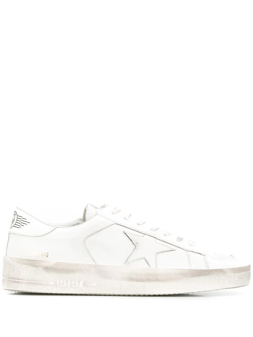 GOLDEN GOOSE DB SNEAKERS for man - Stardan  Men's white leather GOLDEN GOOSE DB Stardan SNEAKERS with round toe, lace-up, distressed effects and rubber sole.