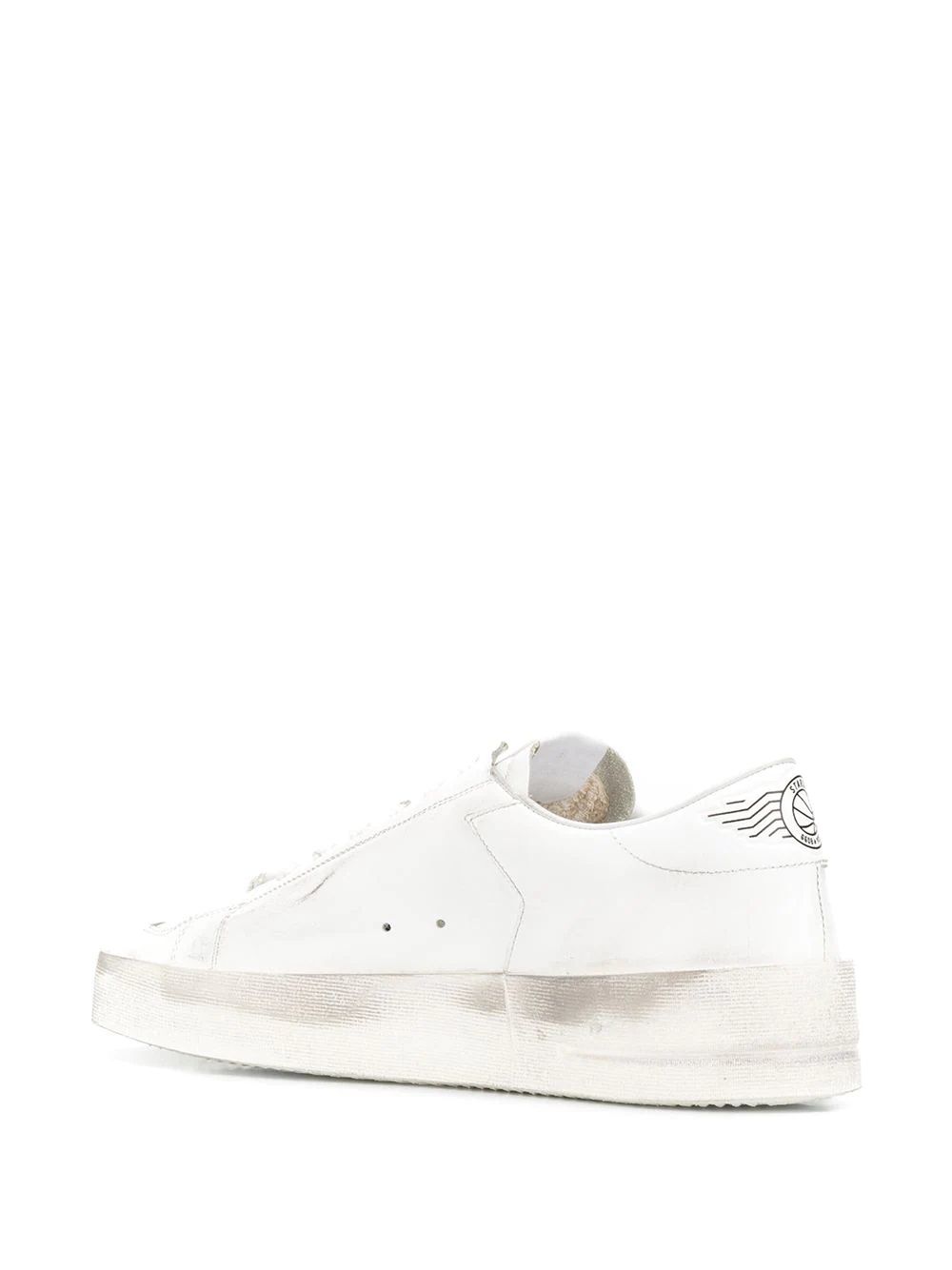 GOLDEN GOOSE DB SNEAKERS for man - Stardan  Men's white leather GOLDEN GOOSE DB Stardan SNEAKERS with round toe, lace-up, distressed effects and rubber sole.