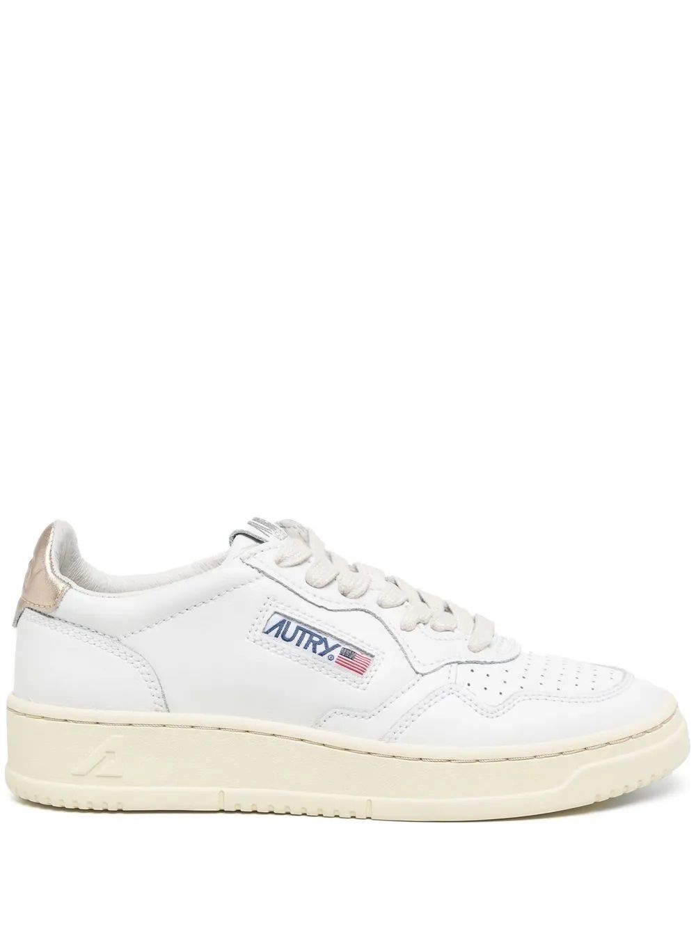 Women's Autry Sneakers Stylish leather sneakers for women by Autry. Front lace-up fastening and flat rubber sole. White.