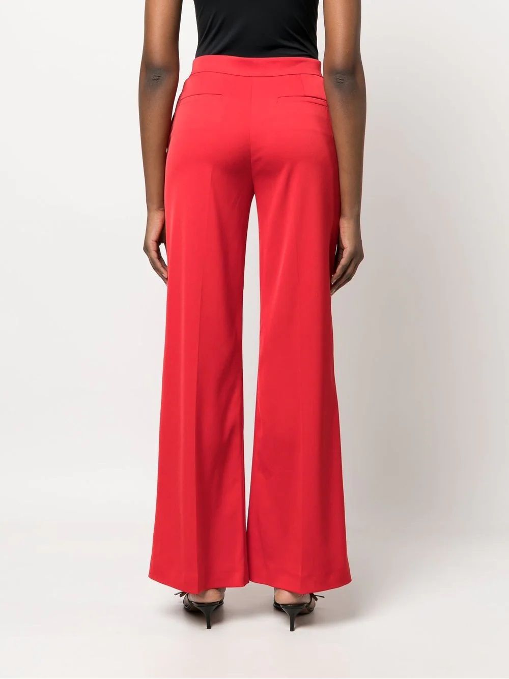 Women's PINKO Trousers Bright Red PINKO trousers tailored for women. 97% polyester, 3% elastane. Concealed front fastening.