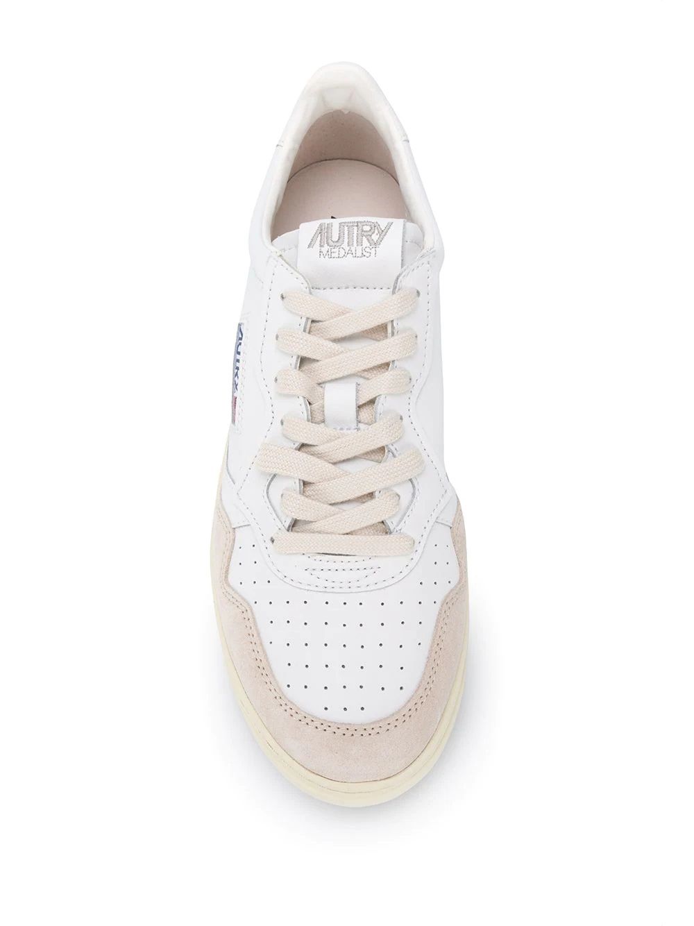 Men's Autry Leather Sneakers  Men's leather sneakers by Autry. Logo patches, lace-up fastening & flat rubber sole. White.